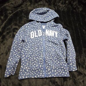 Old Navy 4T Blue Floral Zip-Up Hoodie for Kids
